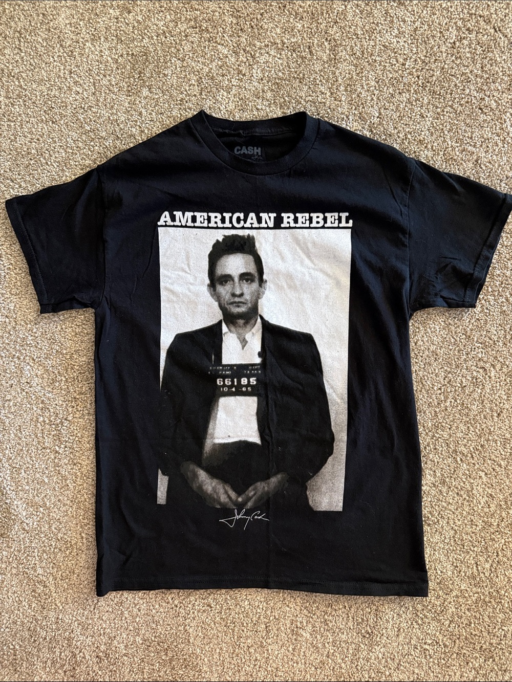 Johnny Cash "American Rebel" mug shot T-Shirt, medium